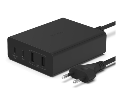 Ładowarka i akumulator BELKIN Ładowarka 108W 4-porty GaN 2xUSB- A 2xUSB-C czarna WCH010vfBK